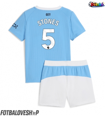 Manchester City John Stones #5 Dětské Domácí Dres 2025-26 Krátký Rukáv (+ trenýrky)